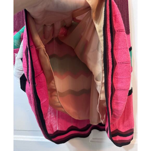 New Missoni M Pink Green Colorful Zig Zag Mini Dress Size 36/US 4 - Picture 4 of 9